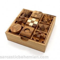 BSIRI 9 Unique Puzzles a Set Handcrafted Mini Brain Teasers Interlocking Wooden Puzzle Sets B01N6SZ7ZS
